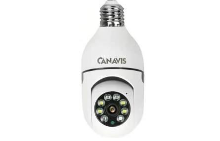 CANAVISワイヤレス電球型防犯カメラ 200万画像　360&deg;スマホ対応　双方向通話　動き検出　遠隔操作　設置簡単　E27口金 壁/天井/玄関照明 見守りカメラ